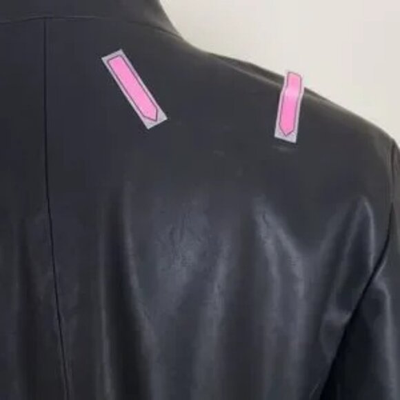 Blanknyc Black Open Front Faux Leather Blazer SZ L - Picture 3 of 6